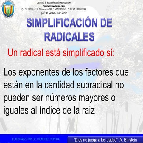 5.simplificación de radicales y radicales semejantes