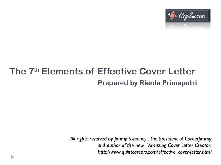 elements of a cover letters