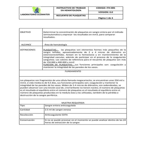 Recuento de plaquetas