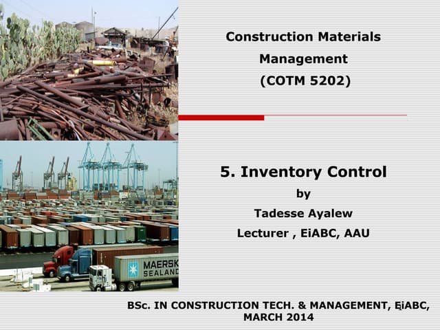inventory control for construction