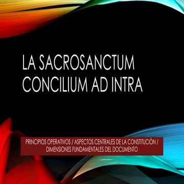 5.  la sacrosanctum concilium ad intra