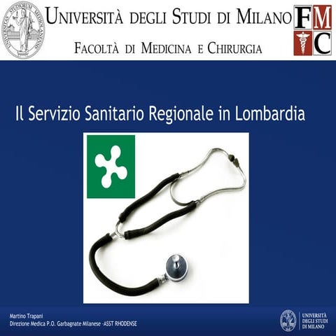 il servizio sanitario regione lombardia   
