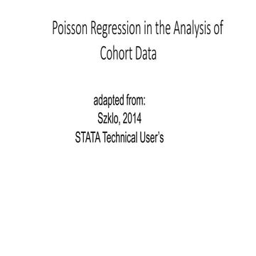 5.7 poisson regression in the analysis of  cohort data