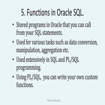 Oracle SQL Functions | PPT