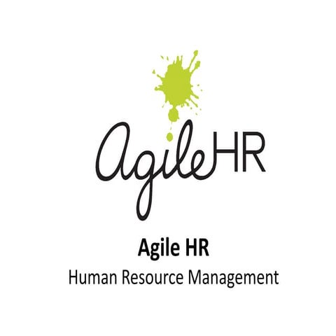 Agile HR - Human Resource Management - Manu Melwin Joy