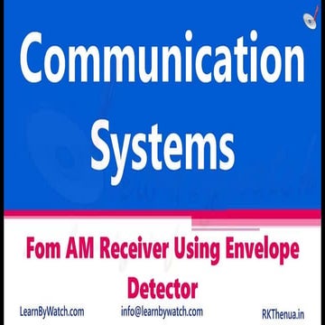 fom am receiver using envelope detector | Communication Systems
