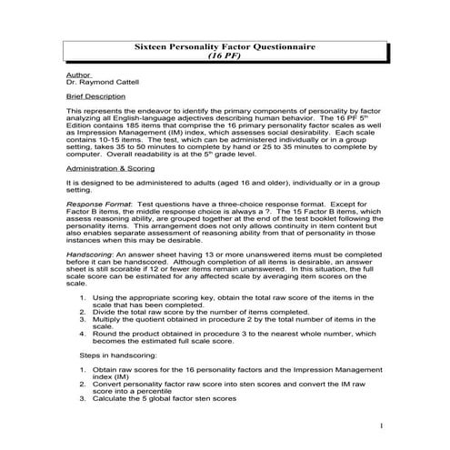 5. 16 pf 5th ed.revised ho