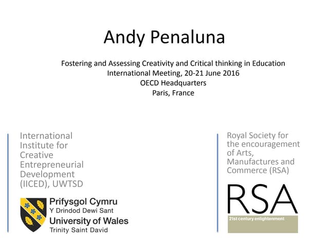 Fostering and Assessing Creativity and Critical Thinking in Education by Andy...