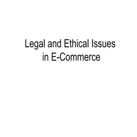 legal and ethcal issues of e business