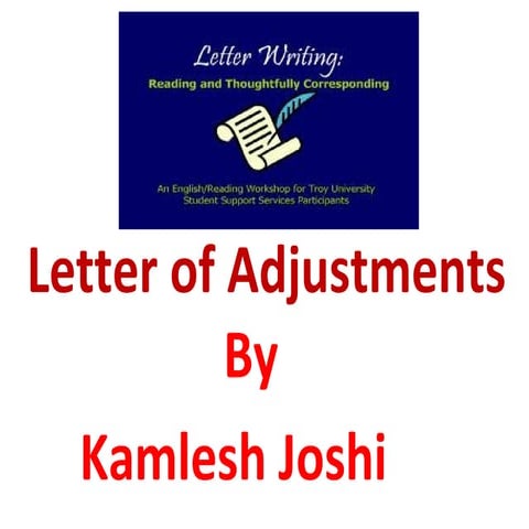 5. letter of adjustments of complaint