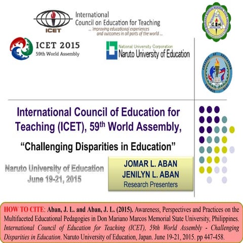 Awareness, Perspectives and Practices on the Multifaceted Educational Pedagog...