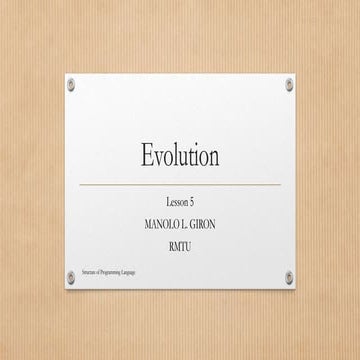 5. evolution