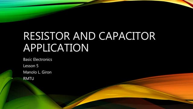 5. resistor and capacitor application