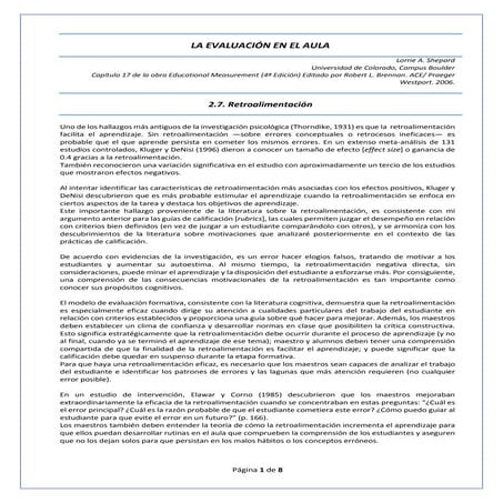 La evaluaciòn en el aula