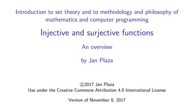 5.5 Injective and surjective functions. Dynamic slides.