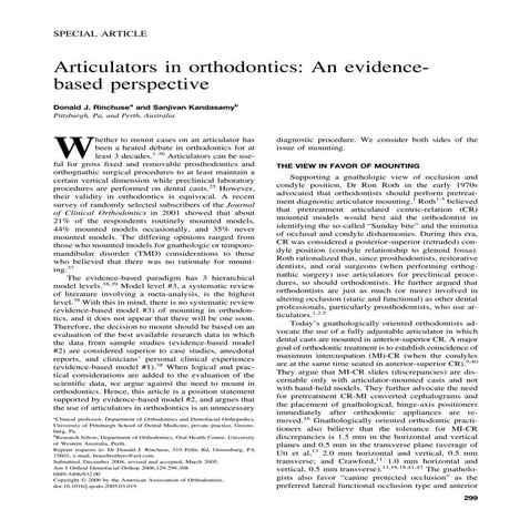 Articulators in orthodontics an evidencebased | PDF