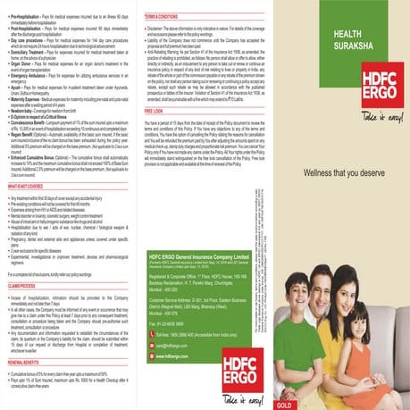 5. health suraksha gold plan regain and ecb