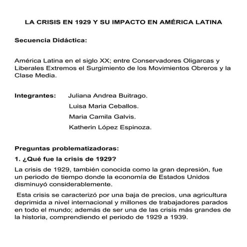 5. 9 4 la crisis en 1929 y su impacto en america latina (1) | PDF