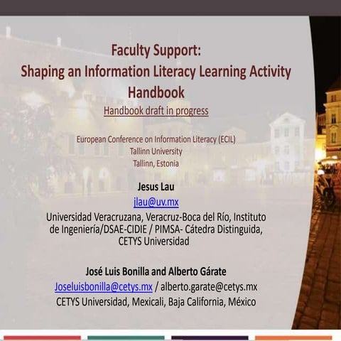 Faculty Support: Shaping an Information Literacy Learning Activity Handbook ...