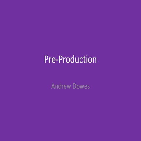5. pre production