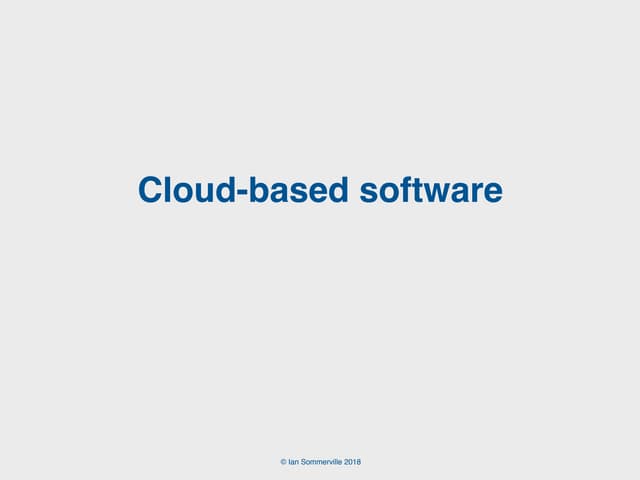 Engineering Software Products: 5. cloud based software