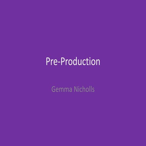 5. pre production video game