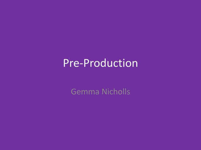 5. pre production video game