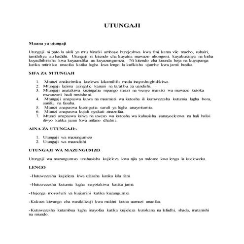 UTUNGAJI | DOCX