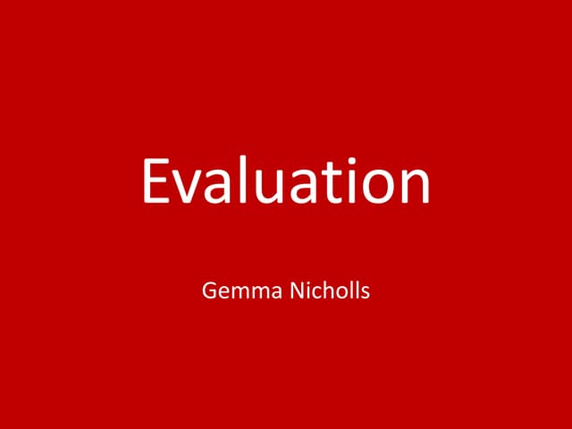 Evaluation MFP Y1