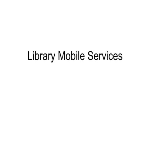 Mobile library services