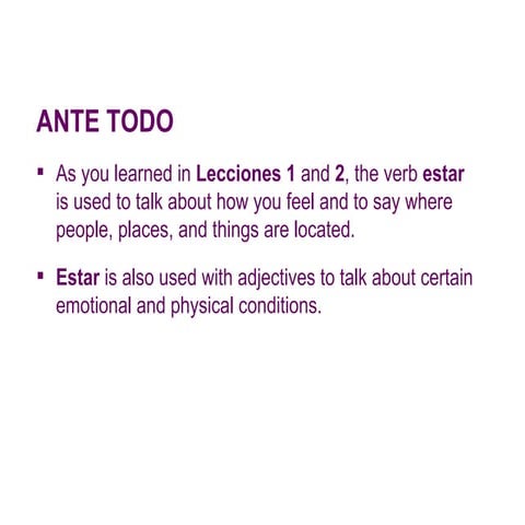 5.1 Estar with conditions and emotions | PPT