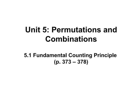The Fundamental Counting Principle | PPT