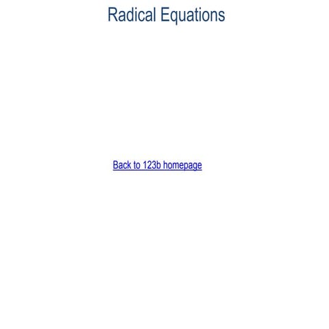 4.6 radical equations