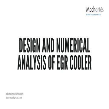 Design and Numerical analysis of EGR Cooler