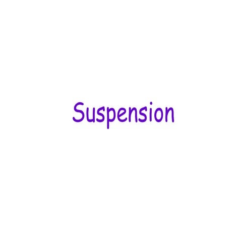 Suspension - Physical Pharmacy