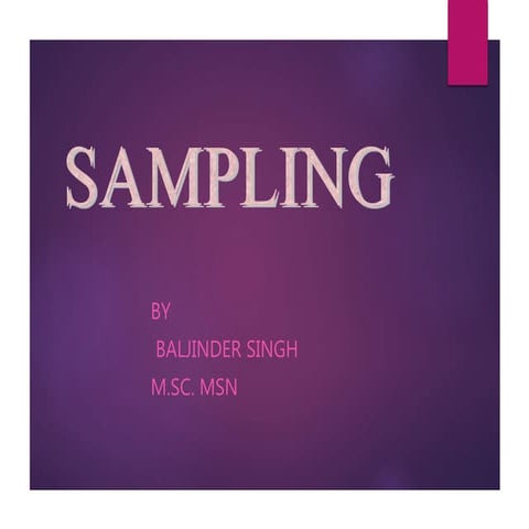 Sampling
