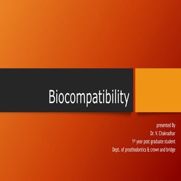  Biocompatibility of Dental materials