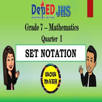 Illustrating Set Notation Using Venn Diagram