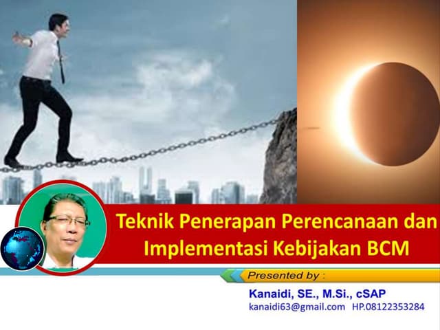 Teknik Penerapan, Perencanaan dan Implementasi Kebijakan BCM _ Materi Training BCMS (with ISO 22301)