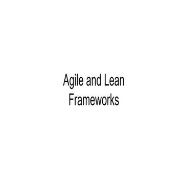 5.0 Core Agile and Lean Frameworks