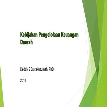 KEBIJAKAN KEUANGAN DAERAH (PUBLIC FINANCE POLICY)