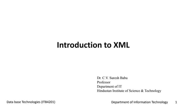 Introduction to XML