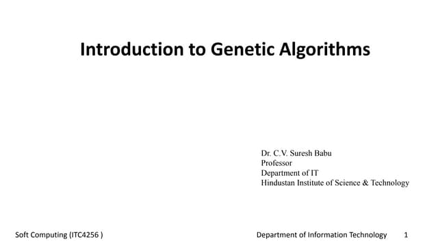 Introduction to Genetic Algorithms | PPTX