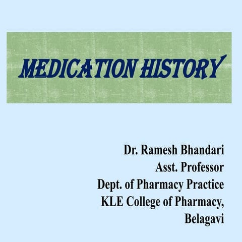 Medication history Interview