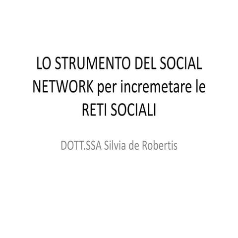 5. social network e reti sociali