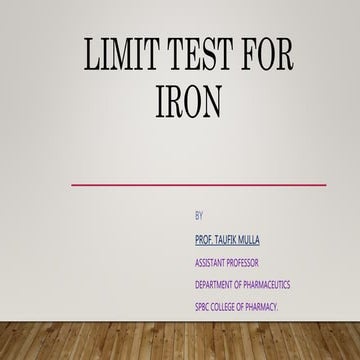 limit test for iron
