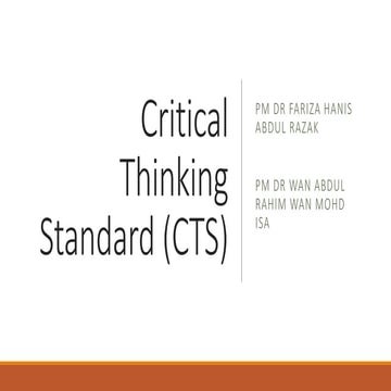 5. critical thinking standard (cts)