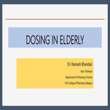 Dosing in elderly