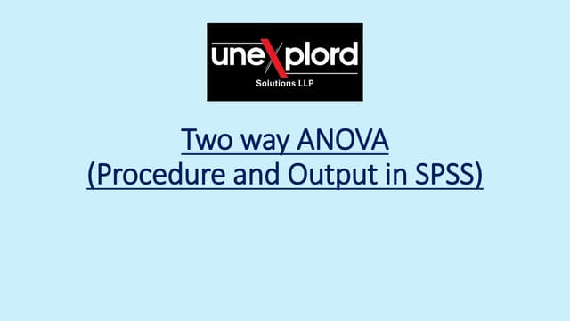Two way anova in spss (procedure and output)