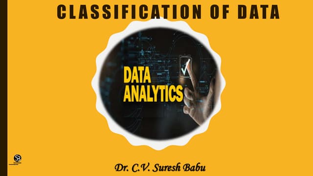 Classification of data